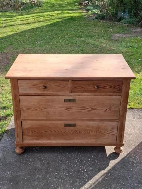 Oude antieke grenen ladekast kast dressoir commode r tvkast, Huis en Inrichting, Kasten | Ladekasten, Gebruikt, Minder dan 100 cm