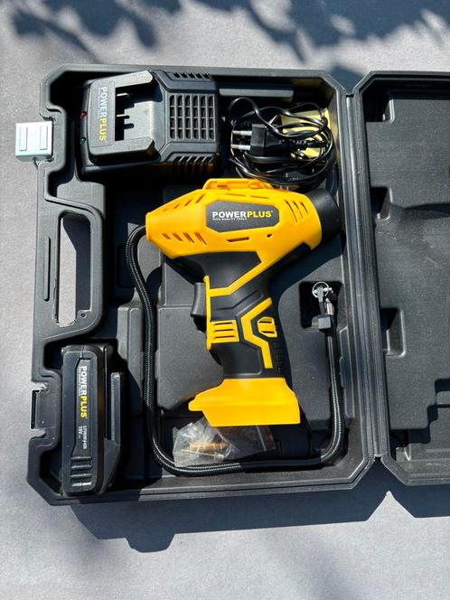 Powerplus 18V lucht compressor als nieuw!, Doe-het-zelf en Verbouw, Gereedschap | Boormachines, Zo goed als nieuw, Ophalen