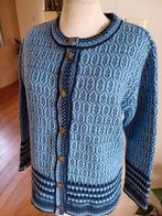 Susan Fosse Noors wollen vest camping L 40 42 folklore, Maat 38/40 (M), Susan Fosse, Blauw, Ophalen of Verzenden