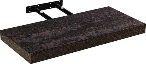 Wandplank - Draagvermogen 10 kg - MDF - Staal - Donkere hout, Huis en Inrichting, Woonaccessoires | Wandplanken en Boekenplanken