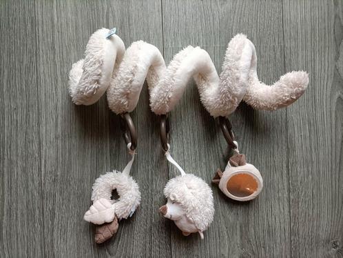 Boxspiraal - beige/bruin - 3 speeltjes - zo goed als nieuw, Kinderen en Baby's, Boxen, Zo goed als nieuw, Rond, Ophalen