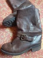 Bruine leren boots met bont, Bruin, Lage of Enkellaarzen, Ophalen of Verzenden, Gedragen