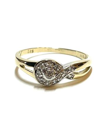 14k gouden ring met zirkonia beschikbaar voor biedingen
