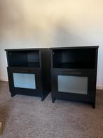Zwarte Ikea Nachtkastjes - Set van 2, Huis en Inrichting, Ophalen, Gebruikt, Minder dan 45 cm, Minder dan 55 cm