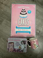 Set mok + blik + wanddecoratie in roze gebak theme, Ophalen of Verzenden, Zo goed als nieuw