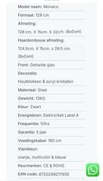 Sfeerhaard Monaco 128cm, Ophalen, Zo goed als nieuw, Hangende haard, Elektrische haard