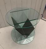 Bijzettafel lectuurtafel Helderr glas rond tafel, Ophalen, Gebruikt, Onbekend, Onbekend