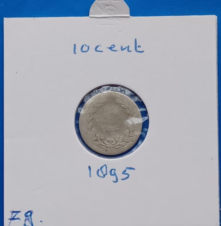 10 cent 1895 - Wilhelmina, Postzegels en Munten, Munten | Nederland, Losse munt, 10 cent, Koningin Wilhelmina, Zilver, Verzenden