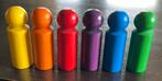 Regenboog gekleurde pegdolls pionnen Houten poppetjes 5,5cm, Hobby en Vrije tijd, Gezelschapsspellen | Bordspellen, Ophalen of Verzenden