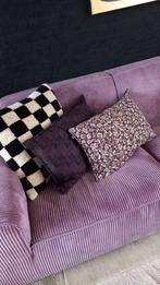 Homestock lila velvet corduroy rib oudroze blok chaise, Huis en Inrichting, Banken | Bankstellen, 100 tot 125 cm, 250 tot 300 cm