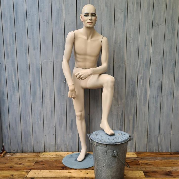 vintage kleine smalle etalagepop man Hindsgaul paspop, Verzamelen, Militaria | Tweede Wereldoorlog, Overige typen, Overige gebieden