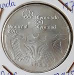 Canada 5 dollars 1976 Olympic fencing zilver, Ophalen of Verzenden, Noord-Amerika, Losse munt, Zilver