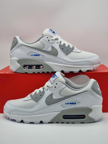 Nike air max 90 - white racer blue light grey - size 38 beschikbaar voor biedingen