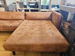 Hoekbank - Cognac - Microvezel, 125 cm of meer, 125 cm of meer, Zo goed als nieuw, Info@homefriesland.nl
