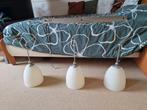 Hanglamp met 3 glazen kappen, dimbaar, 1 meter, Huis en Inrichting, Lampen | Hanglampen, Ophalen, Gebruikt, Glas, Modern