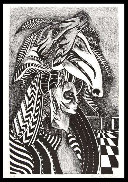 Maria Seghi # Toscaans # Litho "Maskerade Venetia " Uniek, Antiek en Kunst, Kunst | Litho's en Zeefdrukken, Ophalen of Verzenden