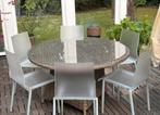 Mooie tuinset: tafel met 6 stoelen, Tuin en Terras, Ophalen, Gebruikt