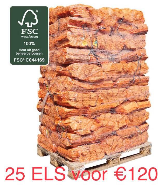 25 els voor €120,-, Tuin en Terras, Haardhout, Minder dan 3 m³, Ophalen