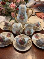 Vintage theeservies porselein dresden-wit met goud rand, Antiek en Kunst, Ophalen