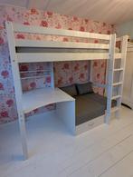 Hoogslaper Jip met bureau en bedbank, Ophalen, Eenpersoons, Minder dan 160 cm, Zo goed als nieuw