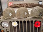 3 WW2 US Helmen met Liners en Netten, Ophalen, Overige soorten, Amerika, Helm of Baret