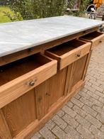 Landelijk brocante kast dressoir met marmer, Antiek en Kunst, Ophalen