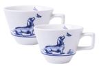 Nieuw, set van 2 espressokopjes, teckel Nhaan, Ophalen of Verzenden, Industrieweg 7, 3881LB Putten, Overige stijlen, Info@heinendelftsblauw.nl
