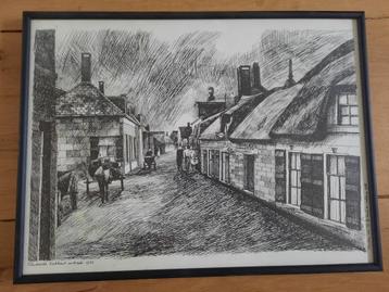 Pentekening Sliedrecht Kerkbuurt omstreeks 1910 beschikbaar voor biedingen