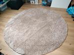 Rond hoogpolig beige vloerkleed 200cm, Ophalen, Gebruikt, Beige, Rond