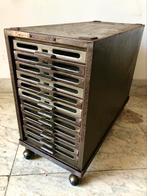 Antieke vintage engelse archiefkast engineer Kardex, Ophalen, Minder dan 50 cm, Gebruikt, 5 laden of meer