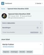 Startbewijs halve Marathon Egmond, Eén persoon, Januari