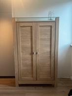 Wandkast blond oak met verlichting, Ophalen, Gebruikt, Minder dan 150 cm, 150 tot 200 cm