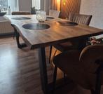 Teak houten Eettafel, Huis en Inrichting, Tafels | Eettafels, Ophalen, Gebruikt, 100 tot 150 cm, Teakhout