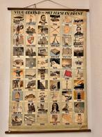 Oude schoolplaat op linnen - 1948-1953, Antiek en Kunst, Ophalen of Verzenden, Geschiedenis