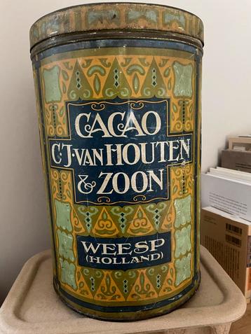 Vintage Cacao van Houten Blik beschikbaar voor biedingen