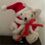 Knuffel kerst beertje kerstmuts jas; kerstbeertje; 13 cm lan, Ophalen of Verzenden, Beer, Zo goed als nieuw
