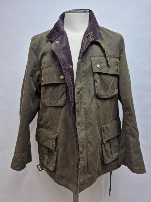 Barbour 'Pegasus' wax jas, XL, Kleding | Heren, Jassen | Zomer, Zo goed als nieuw, Overige maten, Groen, Ophalen