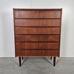 Vintage Deense ladekast, Huis en Inrichting, Kasten | Ladekasten, Gebruikt, 5 laden of meer, 100 tot 150 cm, 25 tot 50 cm