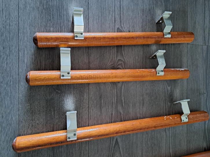 Houten Trapleuningen, rond met steunen, Doe-het-zelf en Verbouw, Hout en Planken, Gebruikt, Overige typen, Overige houtsoorten