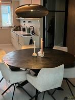 Zwarte Ronde Eettafel  150cm, Huis en Inrichting, Tafels | Eettafels, Ophalen, Overige materialen, 100 tot 150 cm, Rond