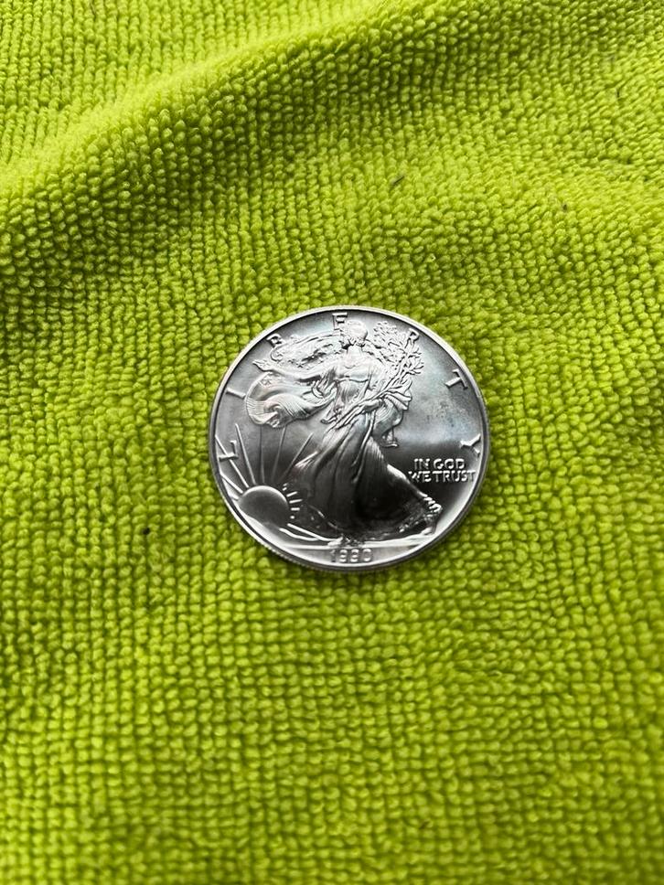 American Eagle 1 Dollar 1 Oz. 1990, Postzegels en Munten, Edelmetalen en Baren, Zilver, Ophalen of Verzenden