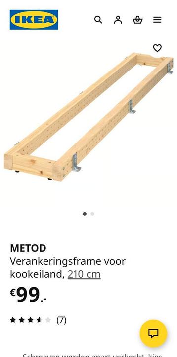 METOD verankeringsframe keukeneiland beschikbaar voor biedingen