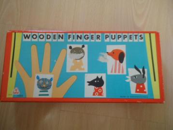 Vintage houten vingerpoppetjes, dieren. In doos beschikbaar voor biedingen