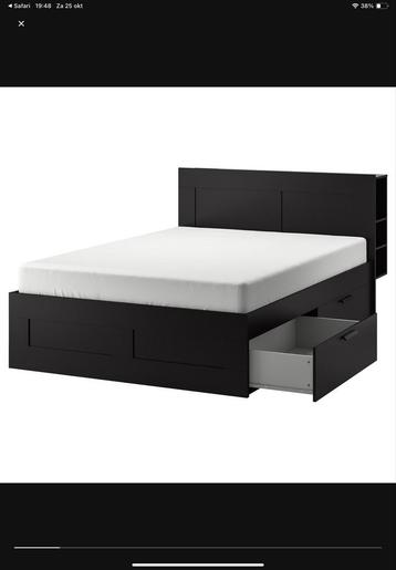 IKEA Brimnes Bed 160x200 + Hoofdeinde & Lattenbodem beschikbaar voor biedingen