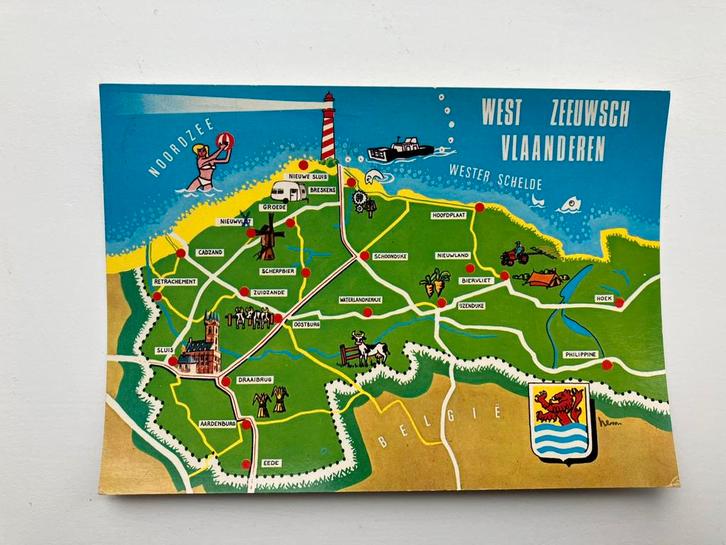 Ansichtkaart west zeeuws vlaanderen, Verzamelen, Ansichtkaarten | Nederland, Zeeland, 1980 tot heden, Ophalen of Verzenden
