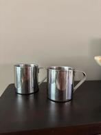 RVS koffie mokken, Huis en Inrichting, Keuken | Servies, Overige materialen, Gebruikt, Ophalen of Verzenden, Overige stijlen