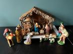Vintage Kerststal met 15 Figuren, Ophalen of Verzenden