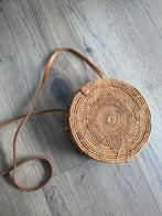 Rotan tas als nieuw schoudertas binnenvoering bruin, Ophalen of Verzenden, Zo goed als nieuw, Bruin