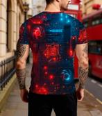 Cyberpunk T-shirt Neon Glow - Circuit Board Design, Kleding | Heren, Ophalen of Verzenden, Nieuw