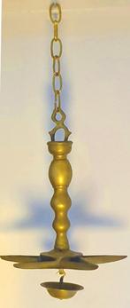 Judaica / koperen joodse sabbatlamp, 5 armen, 45,5 cm., 1900, Antiek en Kunst, Ophalen of Verzenden